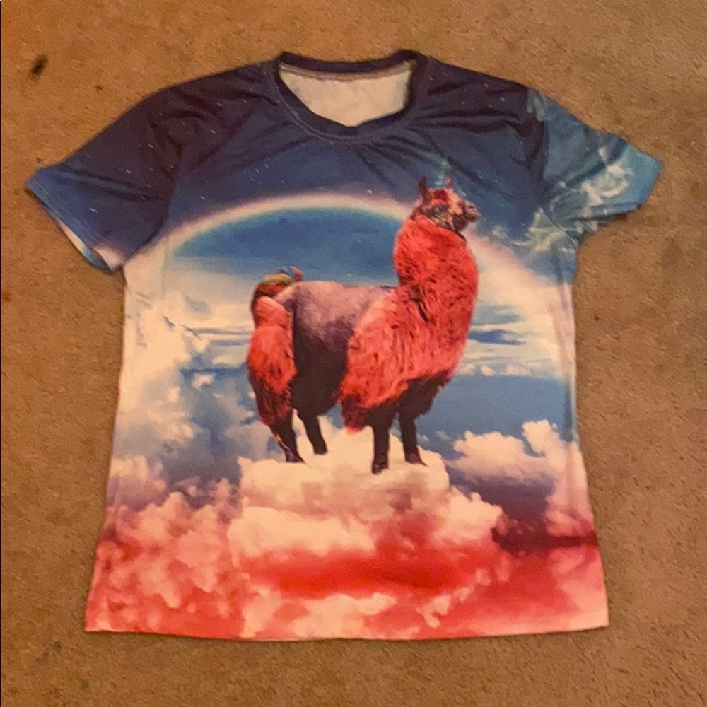 men’s llama corn tshirt